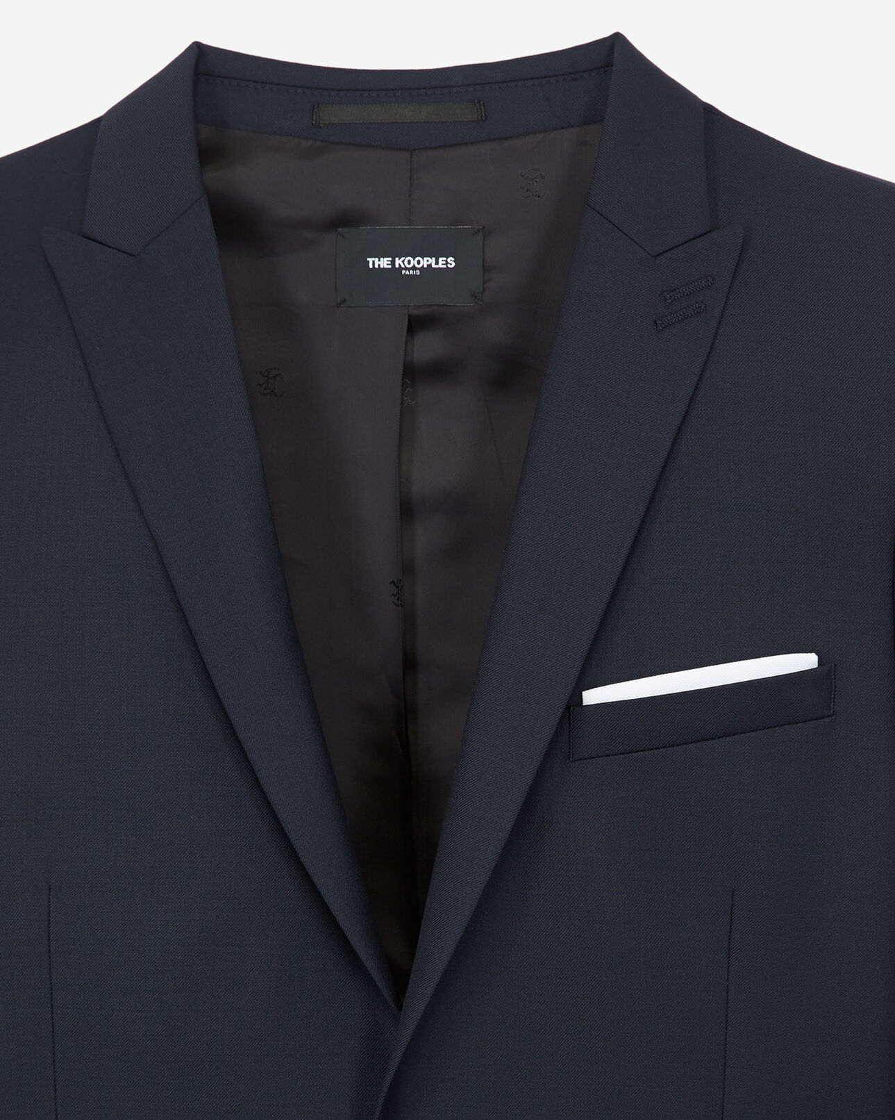 The Kooples HOMME DARK NAVY veste de costume en laine bleu marine coupe ajustée