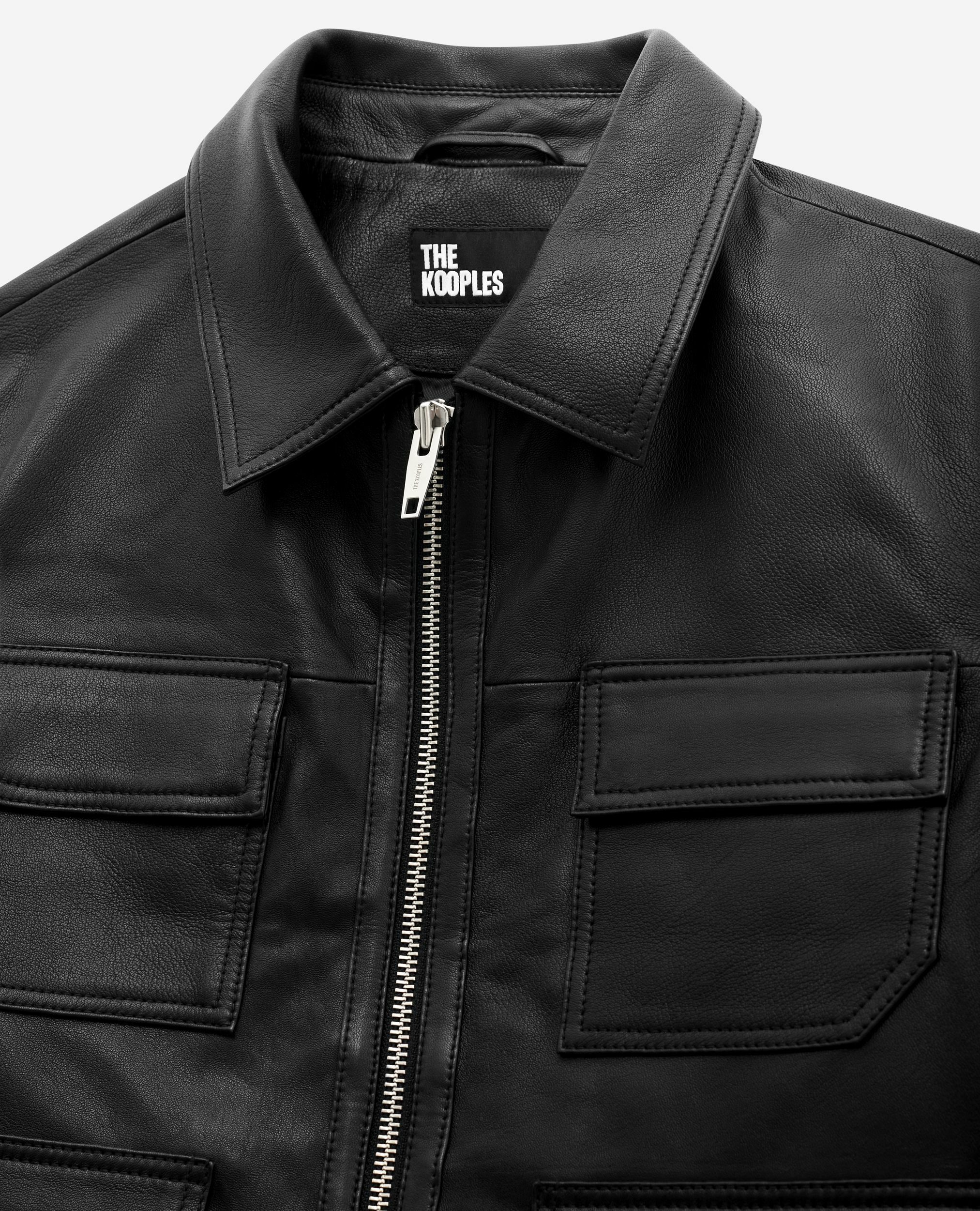 Black leather jacket, BLACK, hi-res image number null