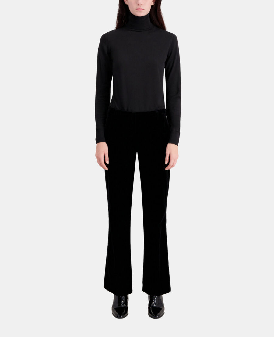 black velvet suit trousers