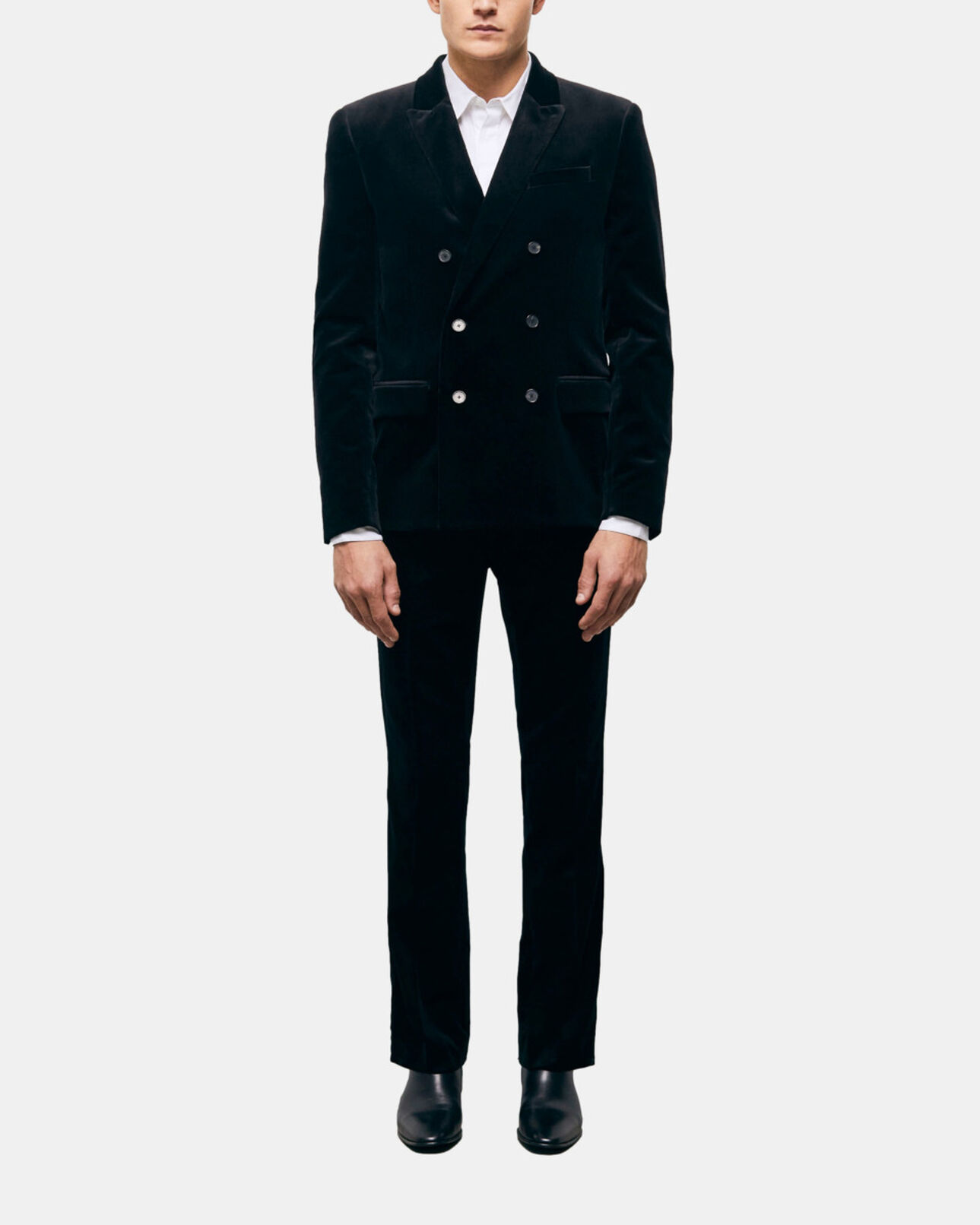 The Kooples HOMME BLACK veste de costume croisée noire