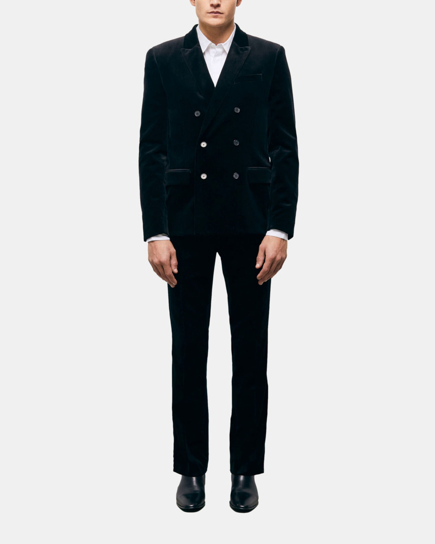 Veste de costume croisée noire, BLACK, hi-res image number null