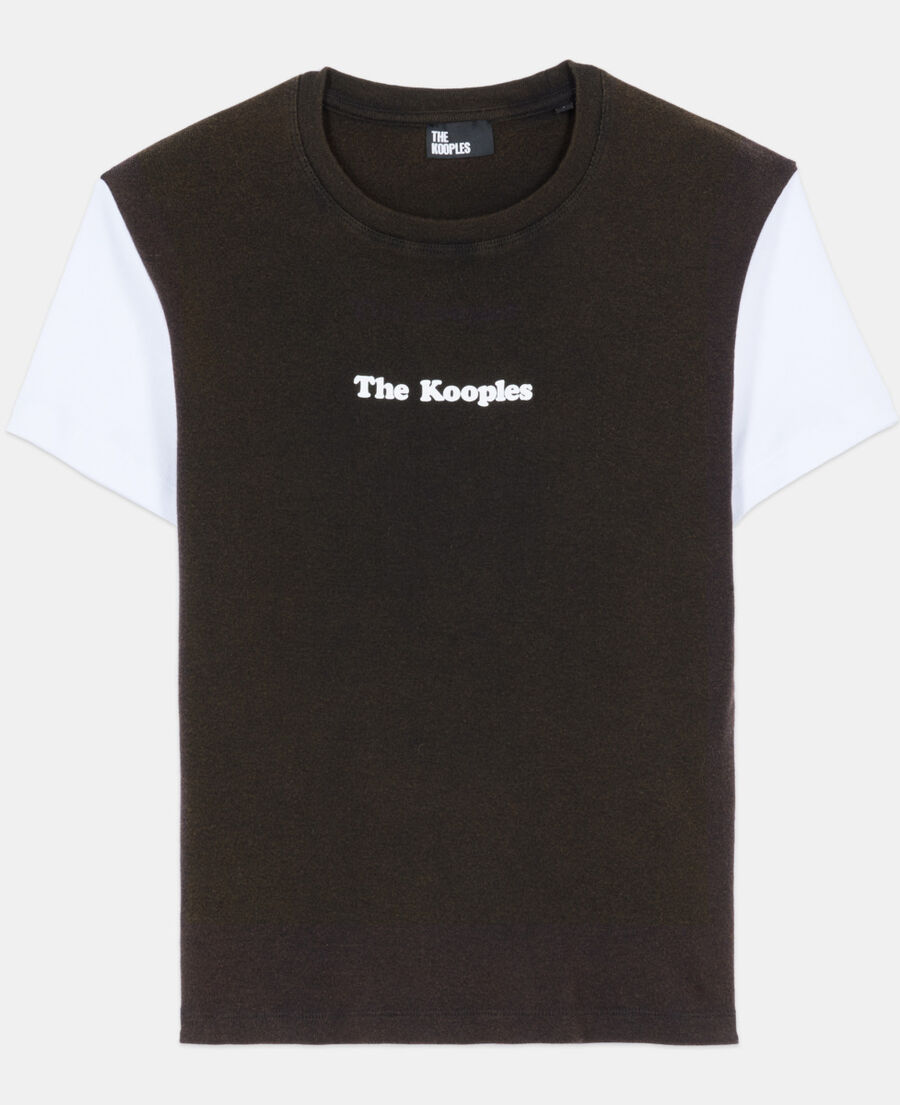 The Kooples FEMME BROWN / BLACK t-shirt logo marron foncé