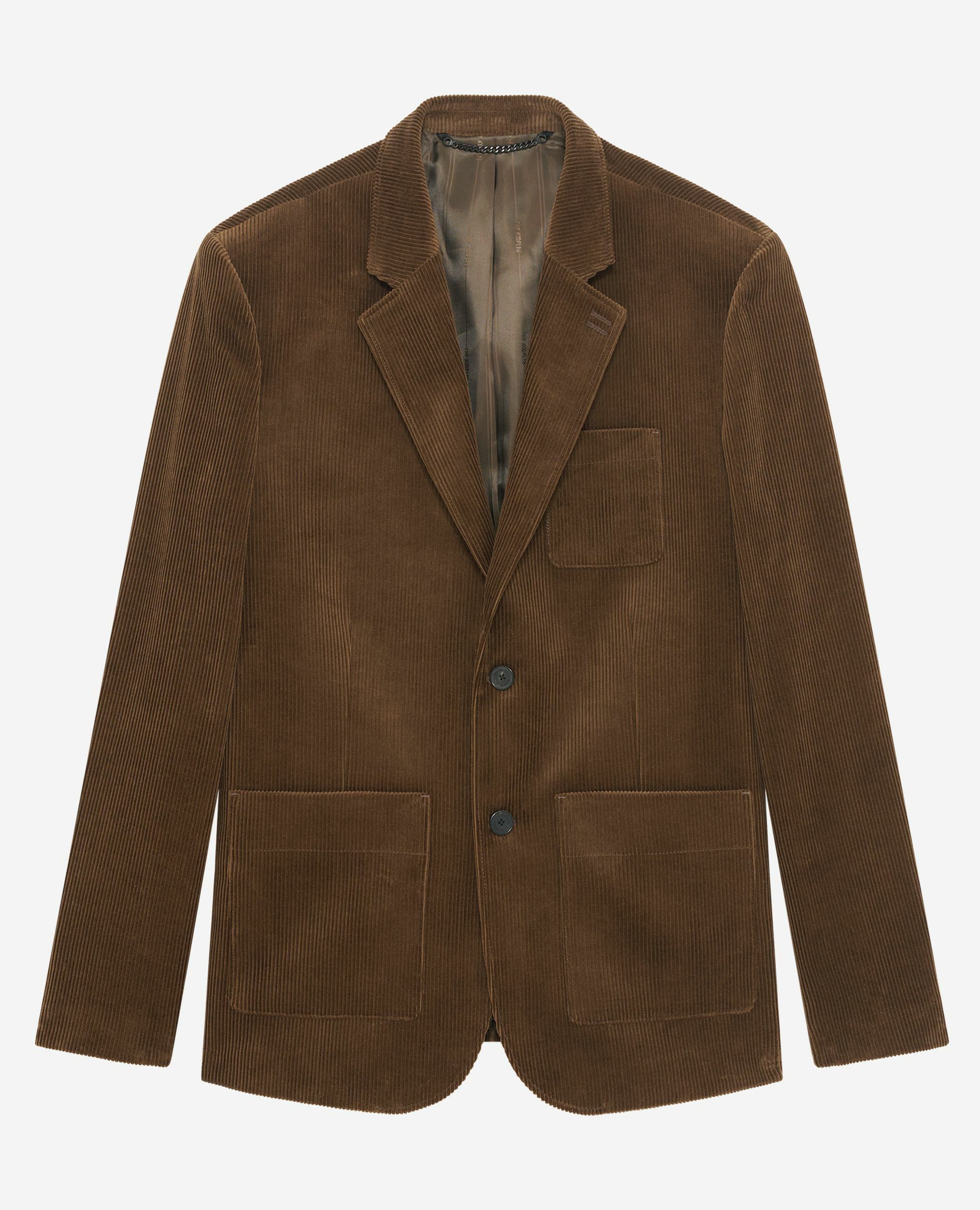 Veste de costume en velours côtelé marron, CARAMEL, hi-res image number null