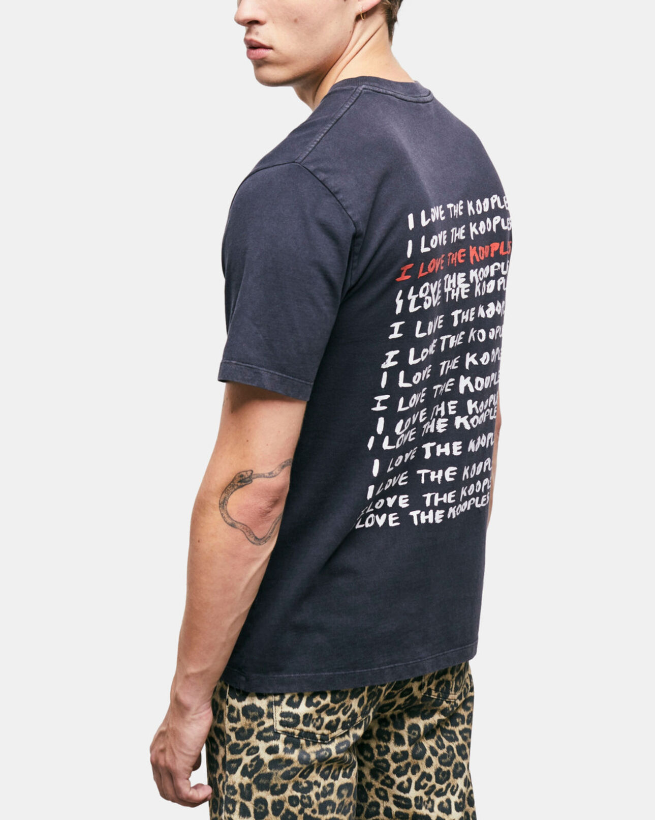 The Kooples HOMME BLACK WASHED t-shirt homme love kooples noir