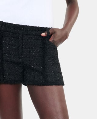 The Kooples WOMEN BLACK black tweed shorts