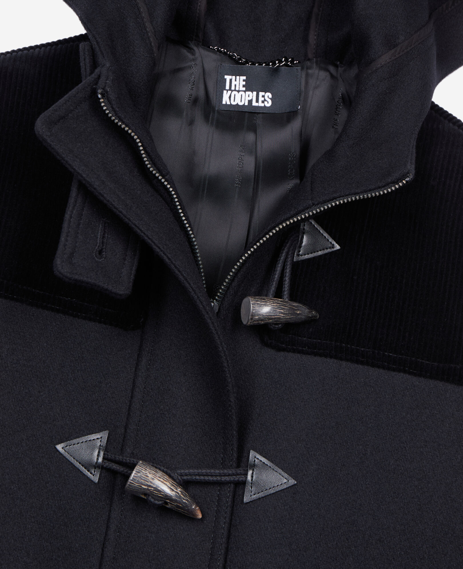 The Kooples WOMEN BLACK black hooded pea coat