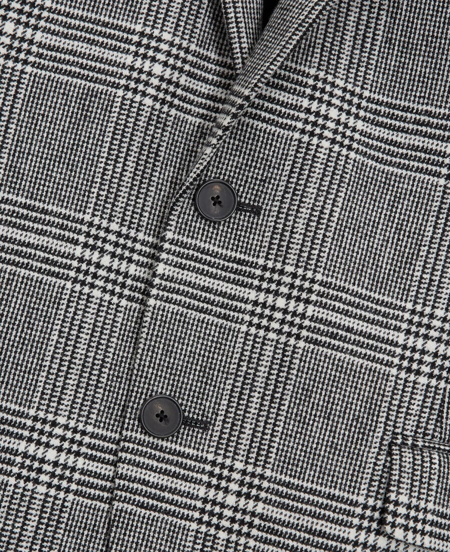 The Kooples H BLACK WHITE wool suit jacket with check motif