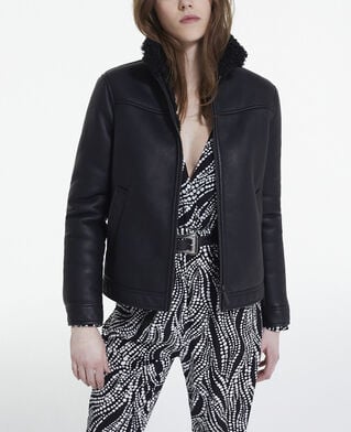 The Kooples WOMEN BLACK black faux fur coat