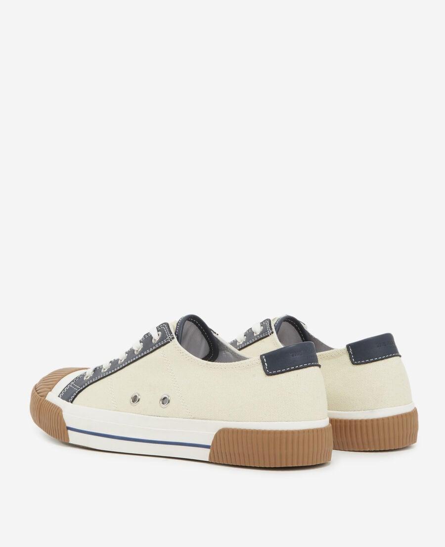 The Kooples UNISEX ECRU ecrufarbene niedrige turnschuhe aus stoff