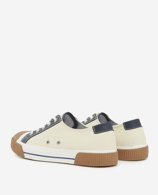 The Kooples UNISEX ECRU ecrufarbene niedrige turnschuhe aus stoff