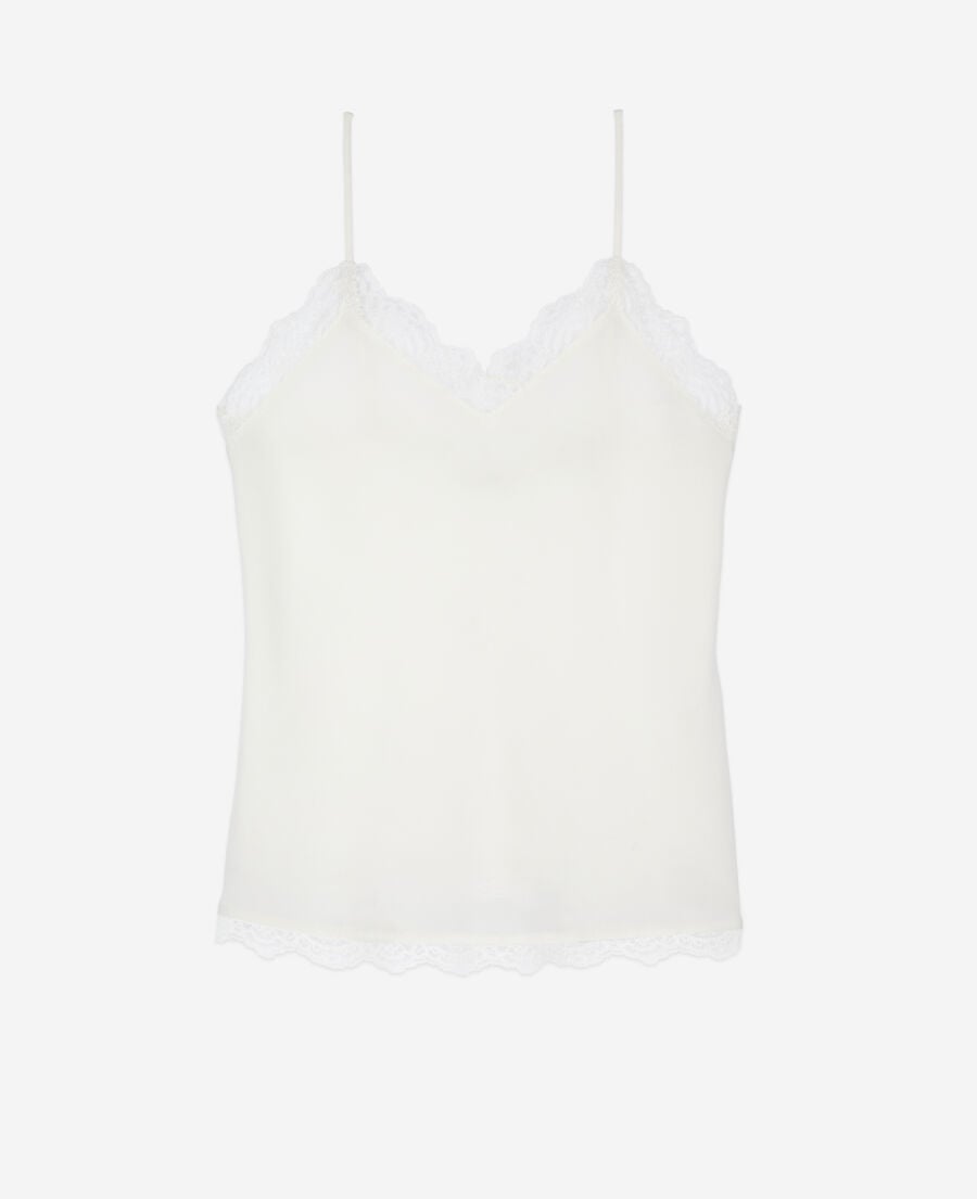 The Kooples WOMEN ECRU ecru silk and lace camisole