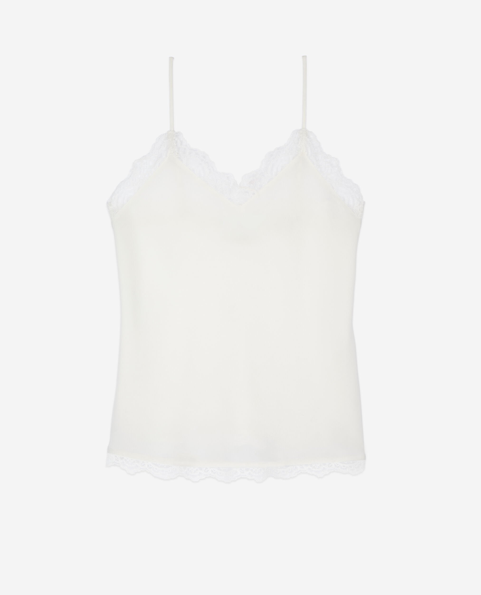 Ecru silk and lace camisole, ECRU, hi-res image number null