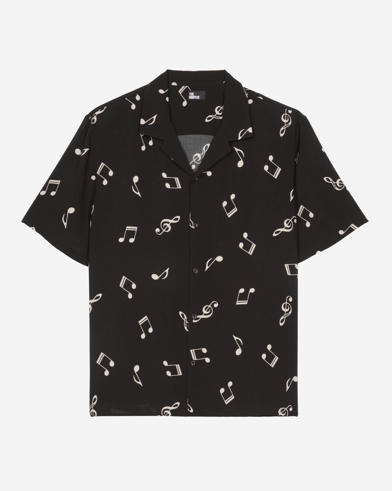 The Kooples HOMME BLACK WHITE chemise manches courtes imprimé musique