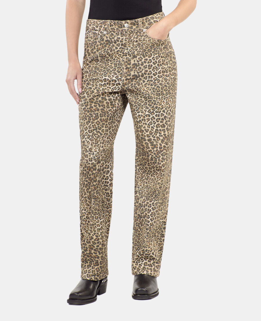 The Kooples FEMME CHOCOLATE jean boyfriend imprimé léopard