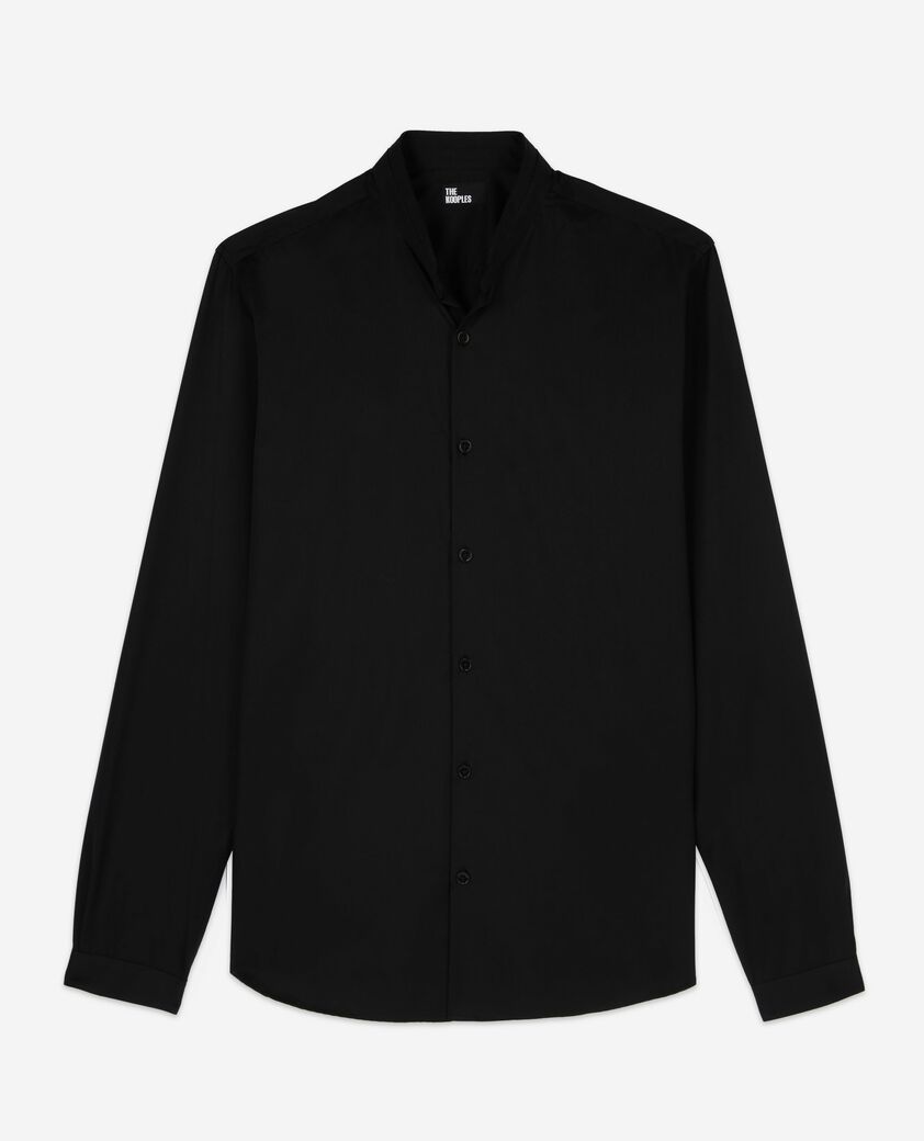 The Kooples MEN BLACK slim-fit black smart twill shirt