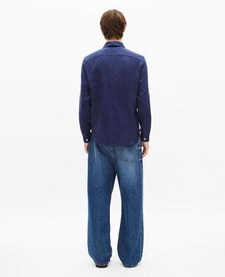 The Kooples MEN NAVY navy linen shirt