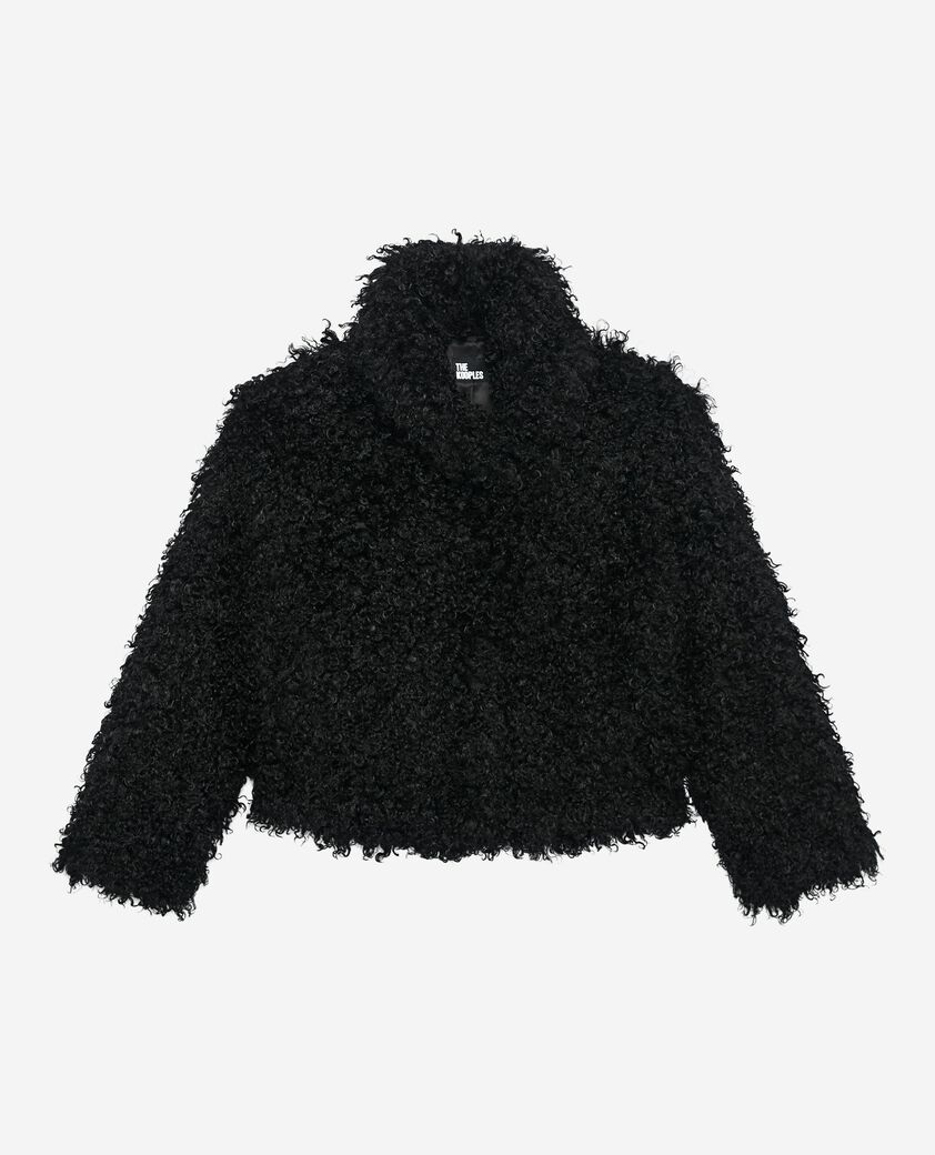 The Kooples F BLACK short black fur-effect coat