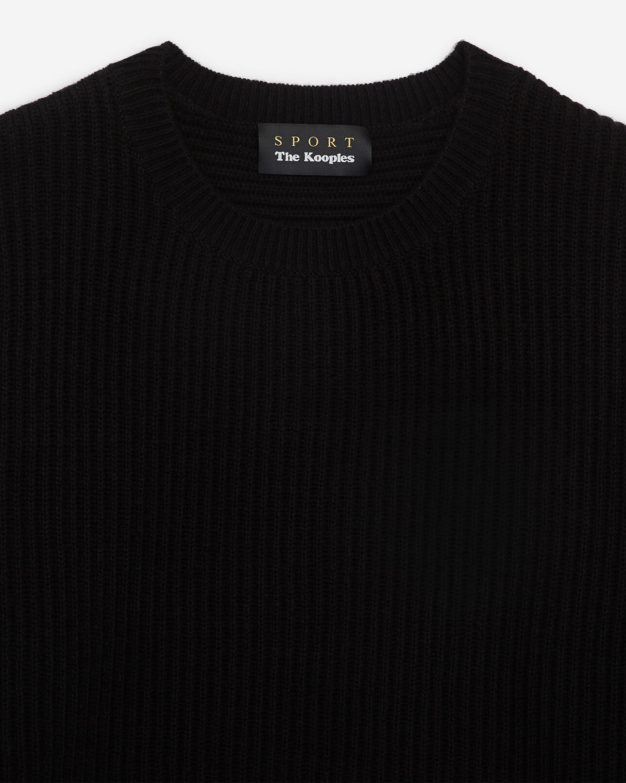 The Kooples DAMEN BLACK schwarzer pullover mit feiner rippung