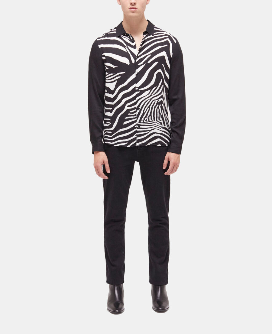 printed classic-collar shirt