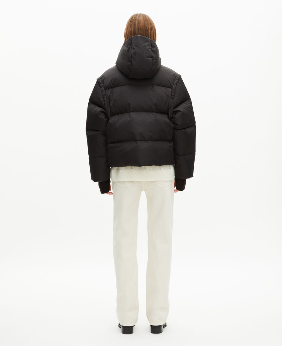 The Kooples WOMEN BLACK black down jacket with removable sleeves