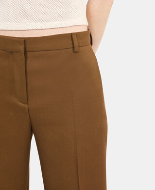 The Kooples DAMEN KAKI braune anzughose mit weitem bein