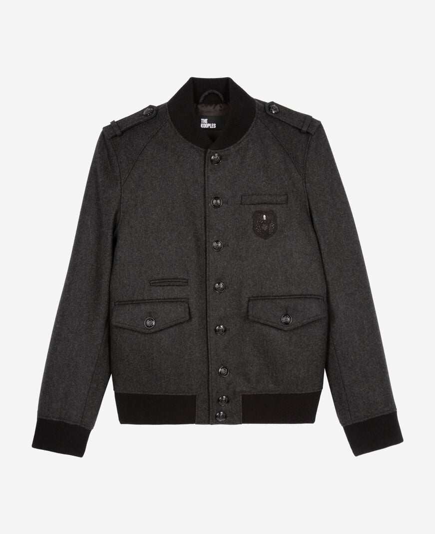 The Kooples HOMME DARK GREY blouson teddy gris