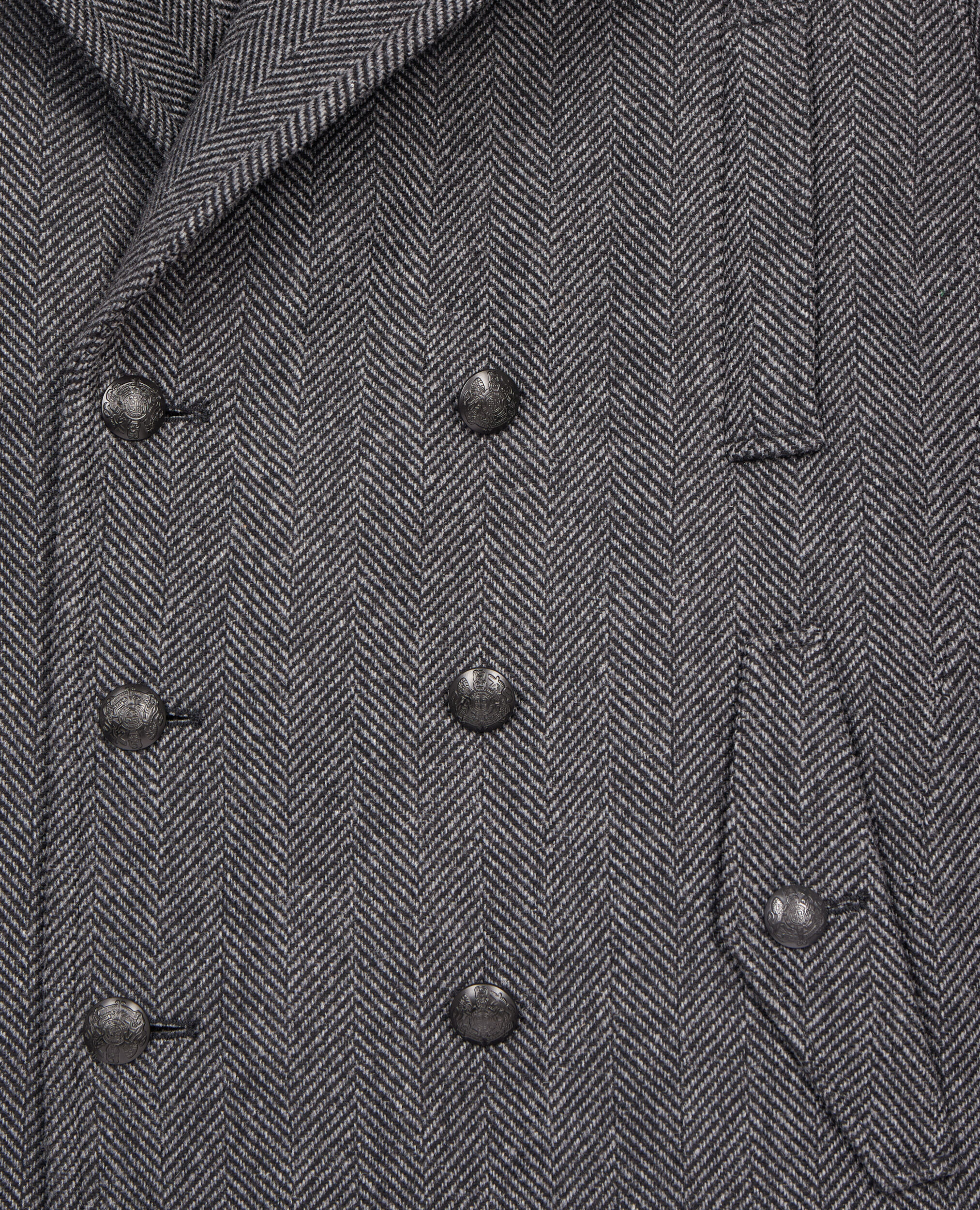 Black herringbone wool blend pea coat The Kooples