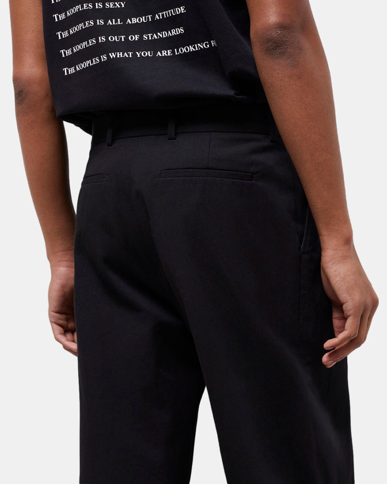 The Kooples HOMME BLACK pantalon large noir