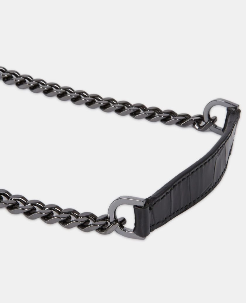 The Kooples WOMEN BLACK nano emily bag in black leather