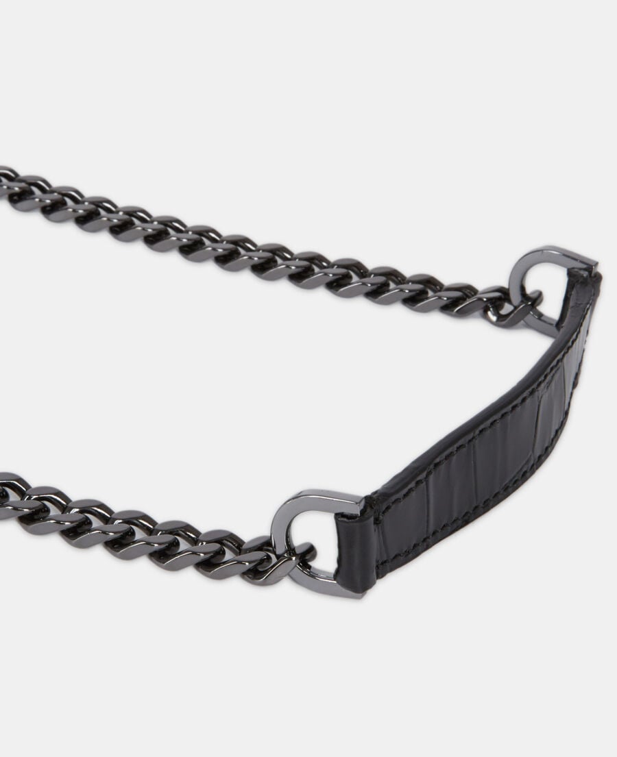 The Kooples WOMEN BLACK nano emily bag in black leather