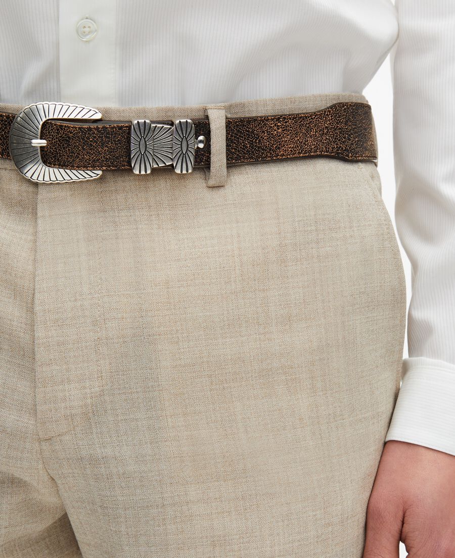 The Kooples HOMBRE BEIGE pantalones de traje de lana beige de corte entallado