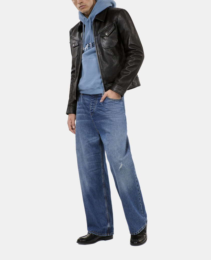 The Kooples HOMME BLACK blouson en cuir noir