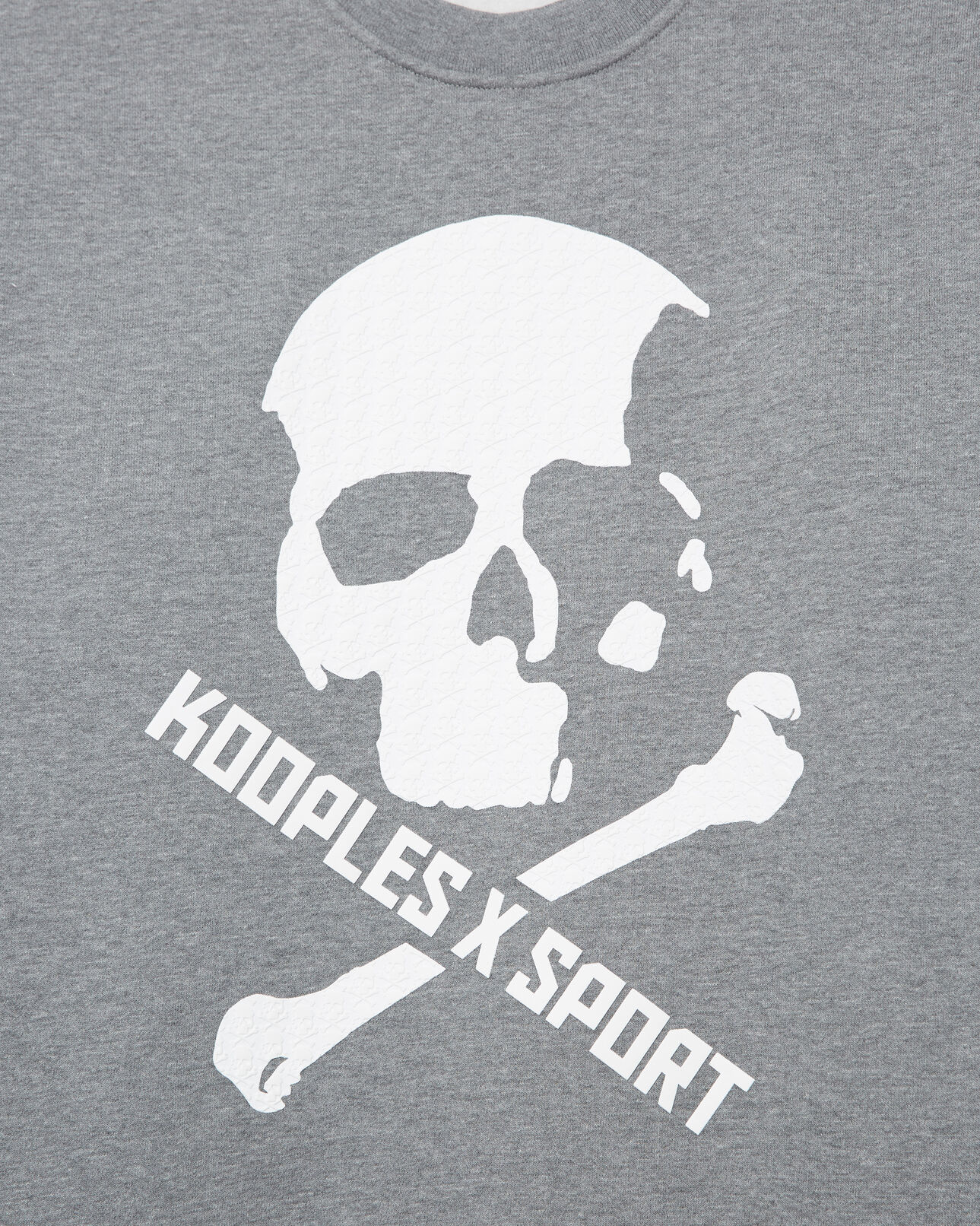 The Kooples HOMME MIDDLE GREY MELANGE sweat gris motif tête de mort