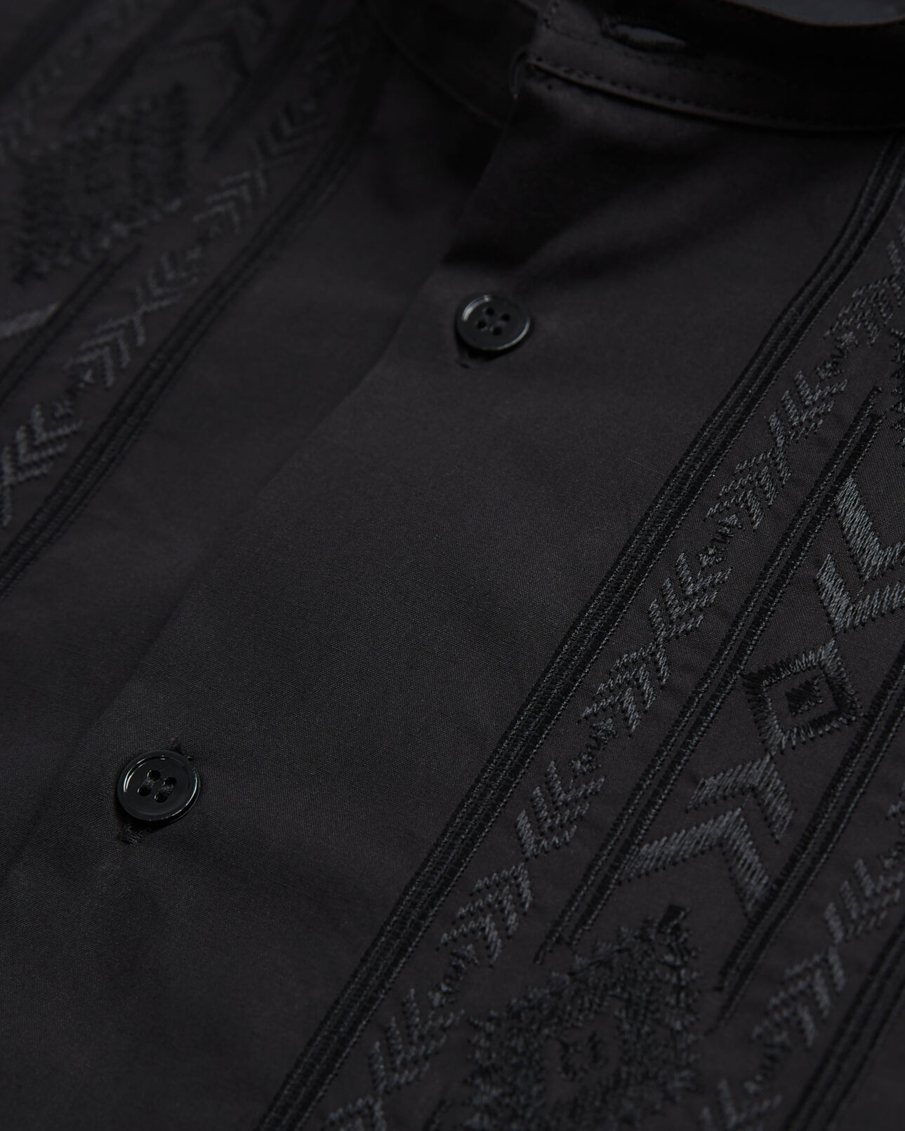 The Kooples MEN BLACK black shirt with mao-neck