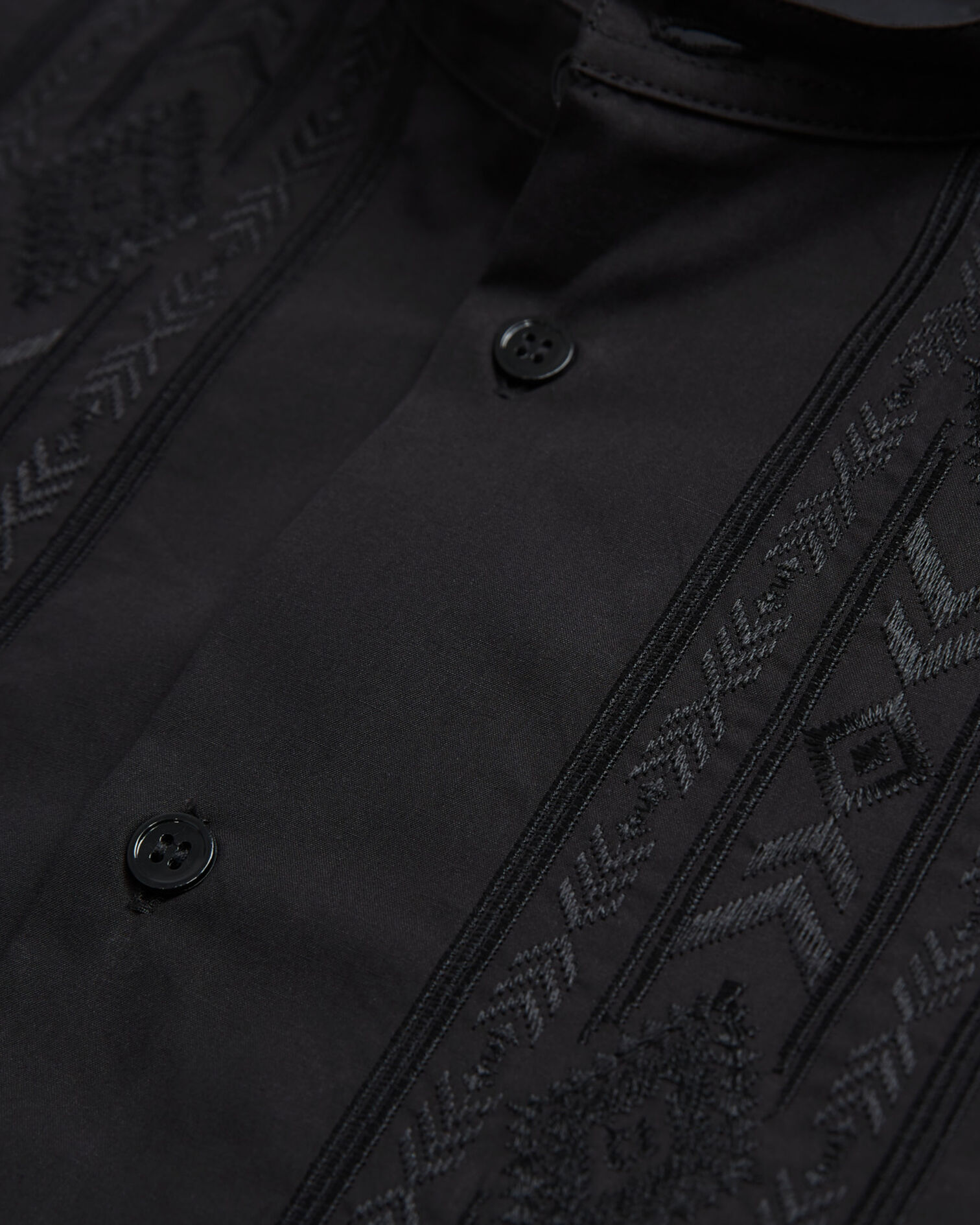 Black shirt with Mao-neck, BLACK, hi-res image number null