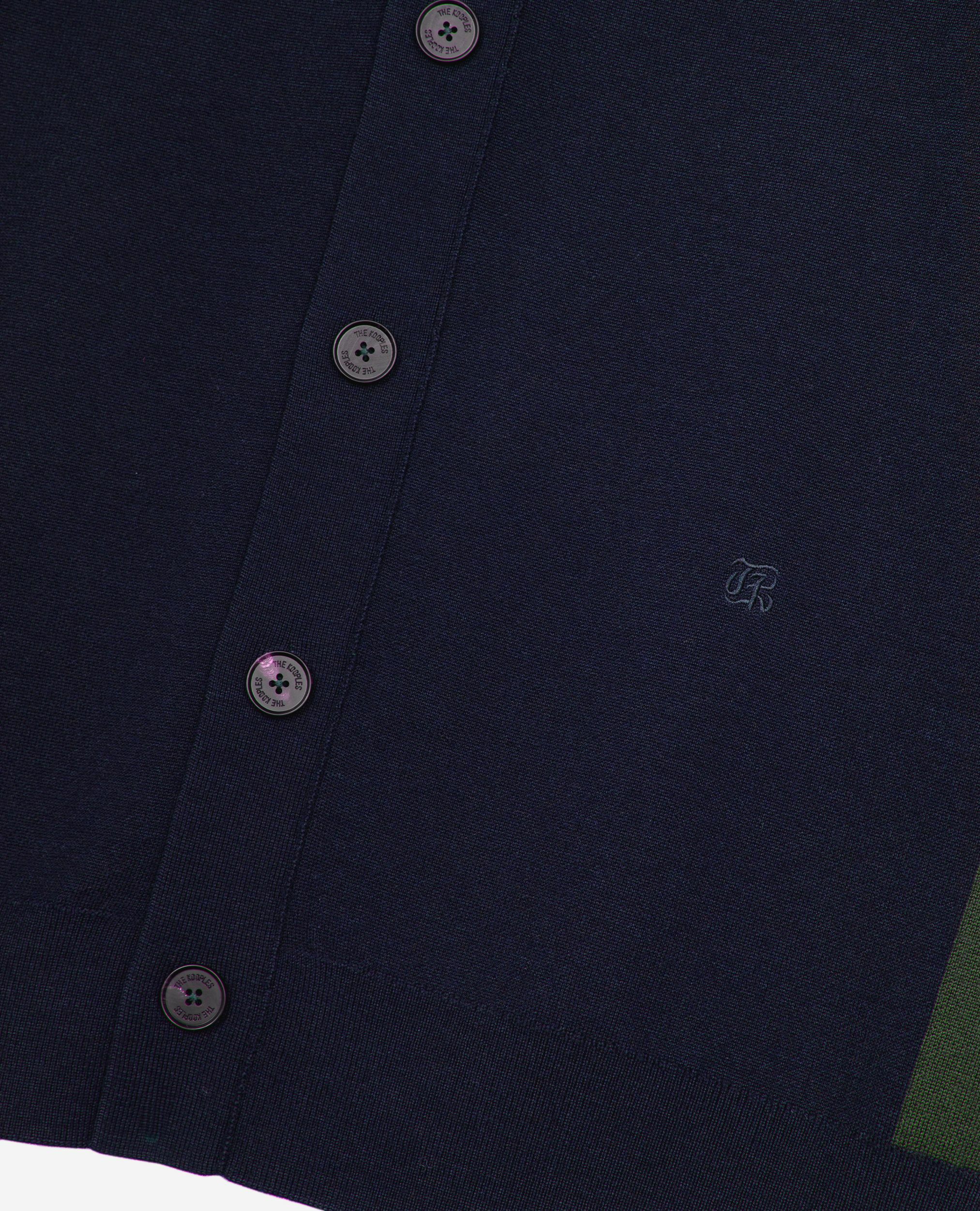 Double-faced navy cardigan, NAVY-GREEN, hi-res image number null
