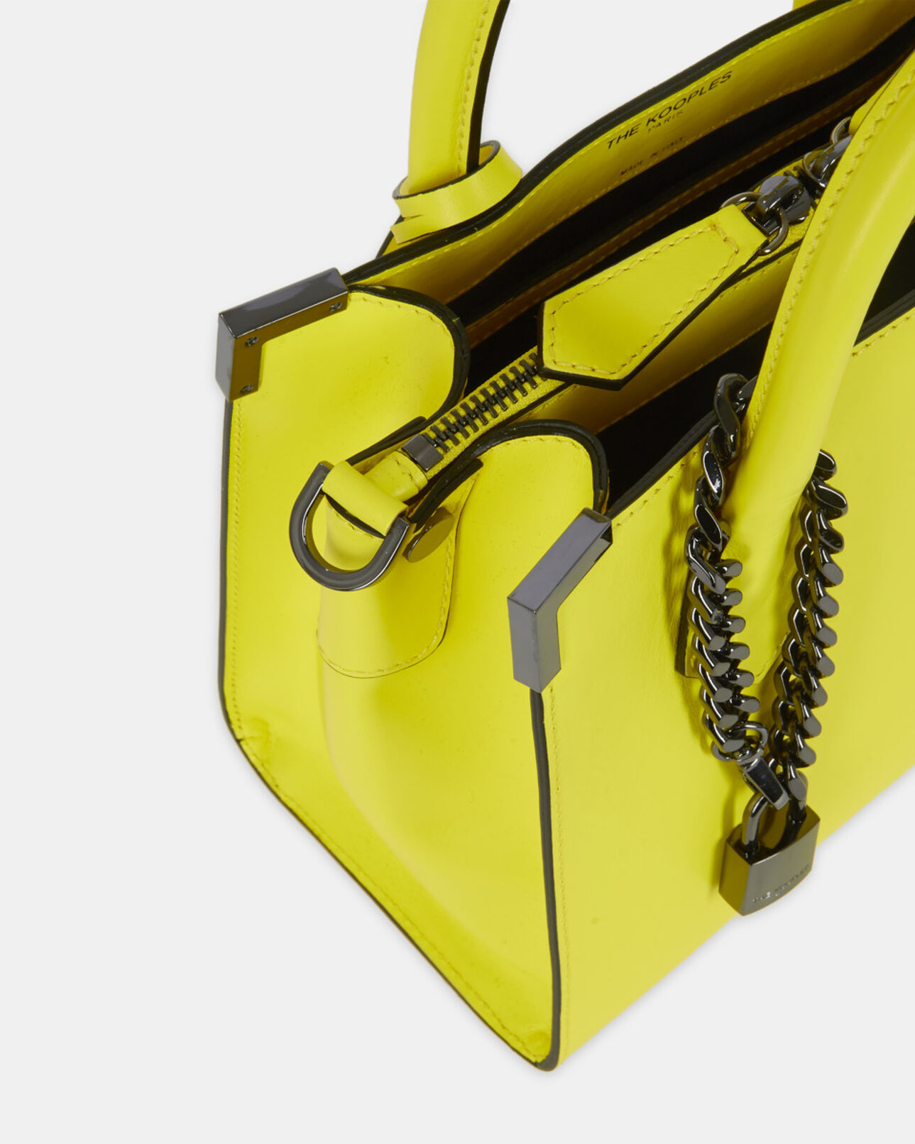 The Kooples WOMEN YELLOW ACID medium ming bag in yellow leather