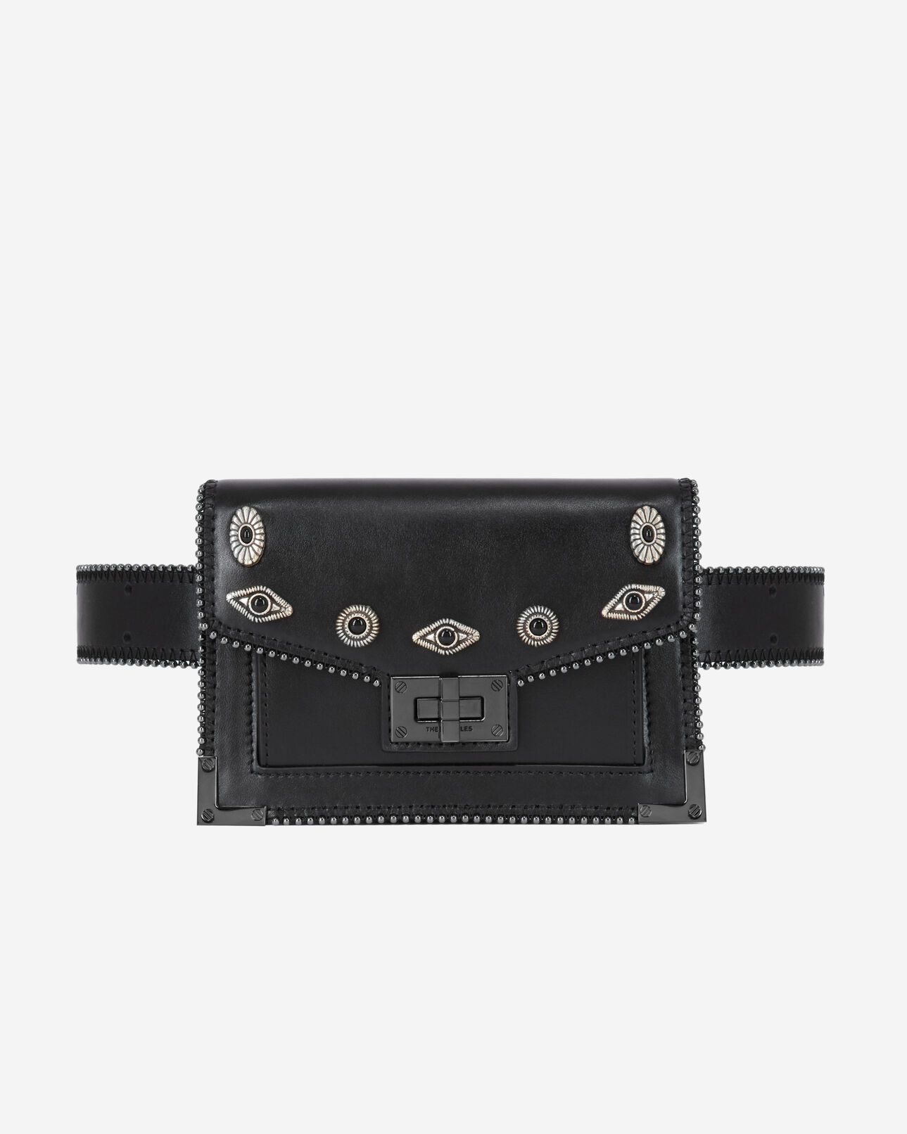 The Kooples WOMEN BLACK emily black leather belt