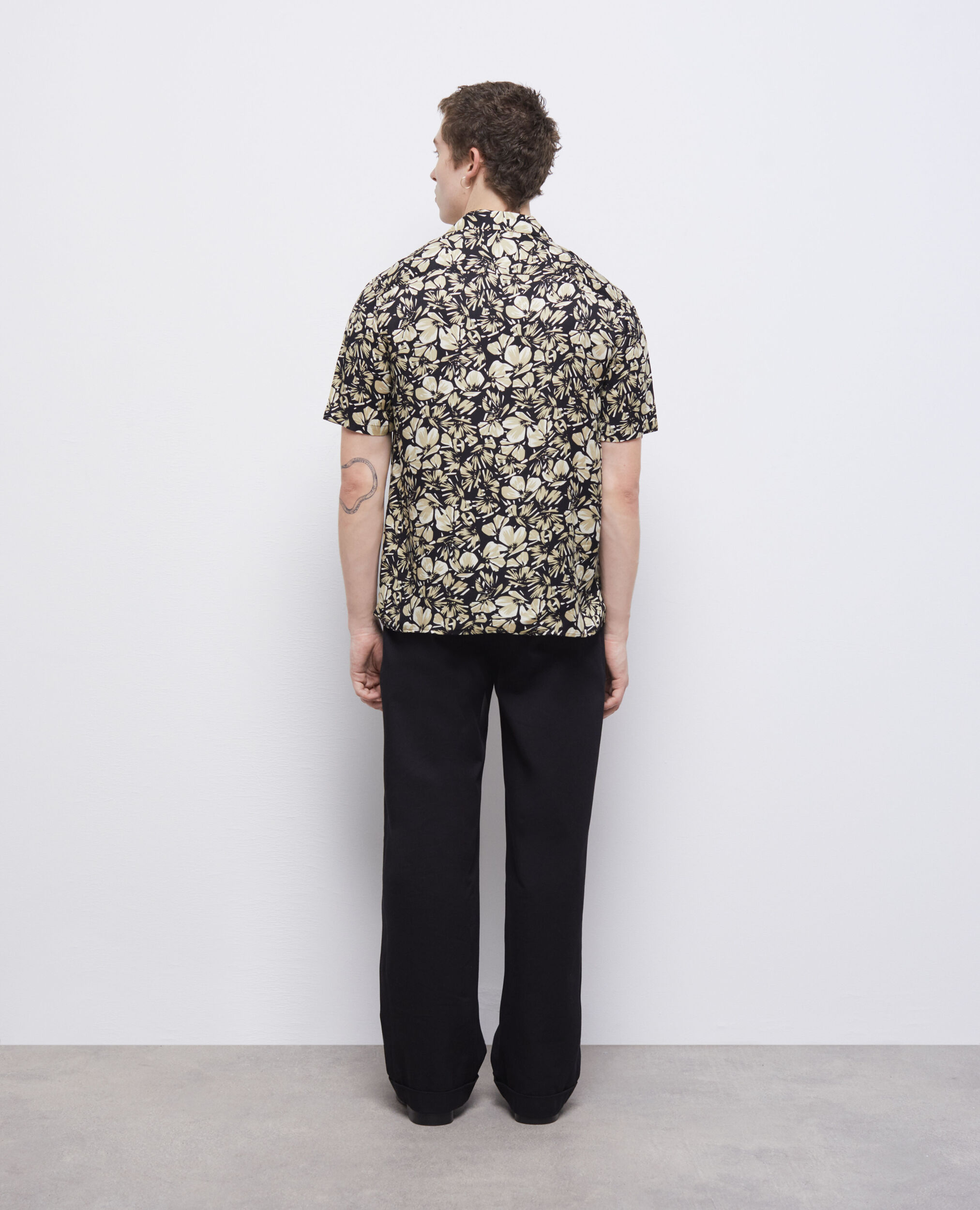 Hemd mit Hawaiikragen und Blumenmuster, BLACK BROWN, hi-res image number null