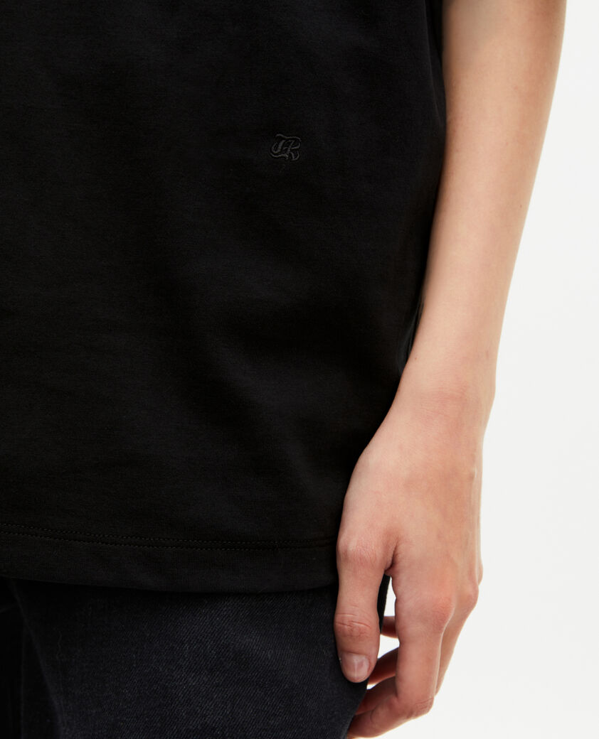 The Kooples MEN BLACK unisex loose plain black t-shirt