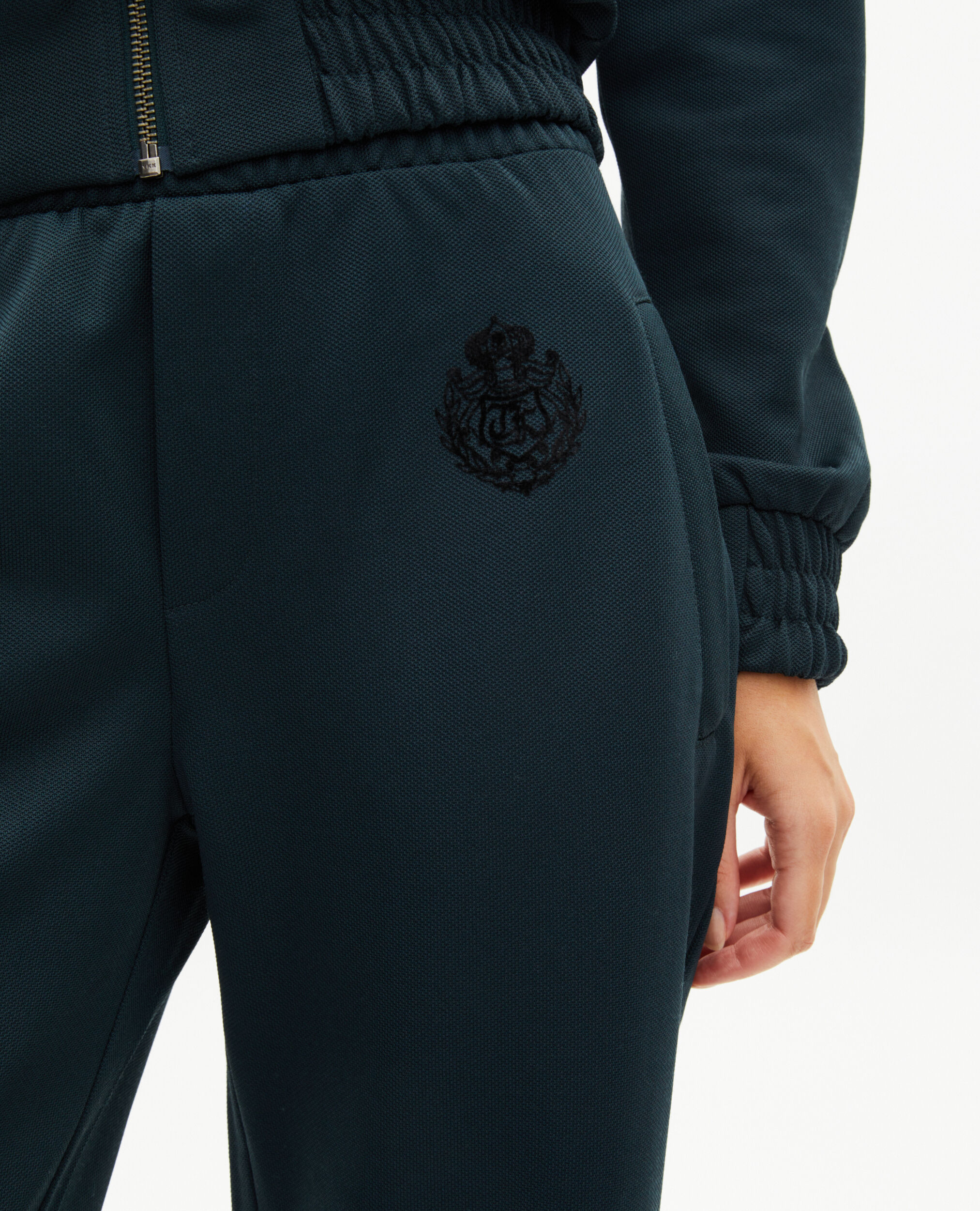 Dark green straight jogging bottoms, FOREST, hi-res image number null