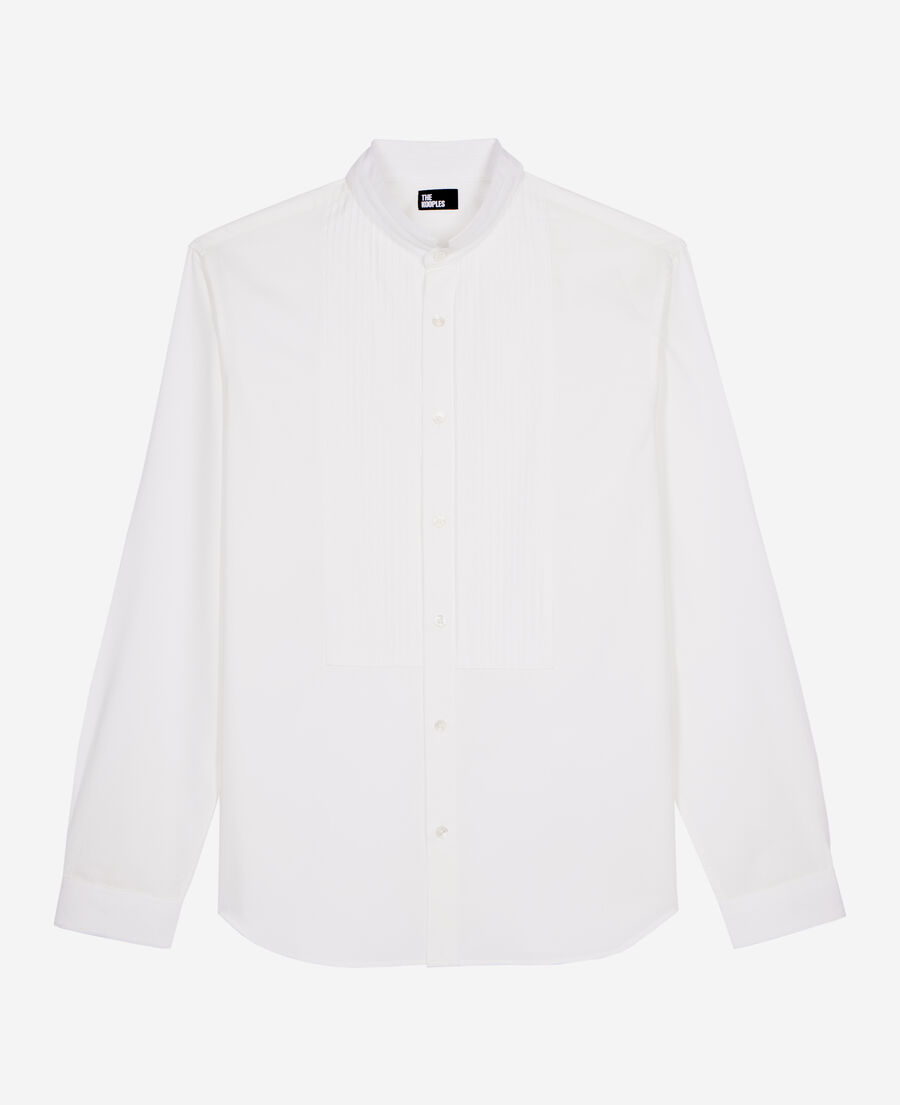The Kooples MEN WHITE white formal shirt with officer collar