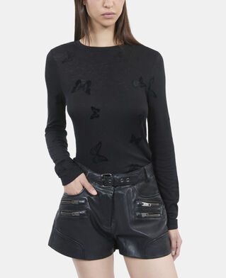 The Kooples FEMME BLACK t-shirt manches longues noir