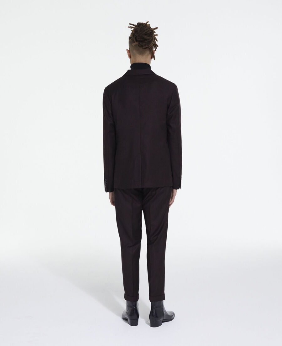 burgundy wool suit pants