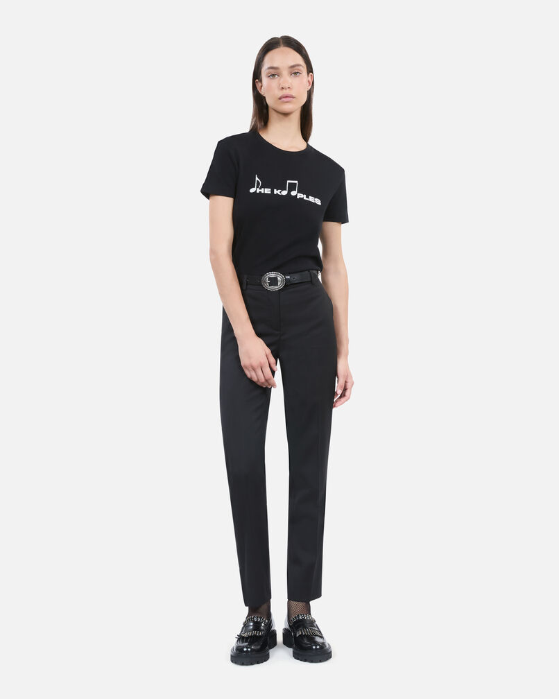 The Kooples FEMME BLACK WASHED t-shirt à sérigraphie noir