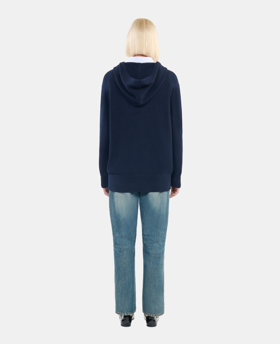 The Kooples F NAVY navy blue hooded sweater 