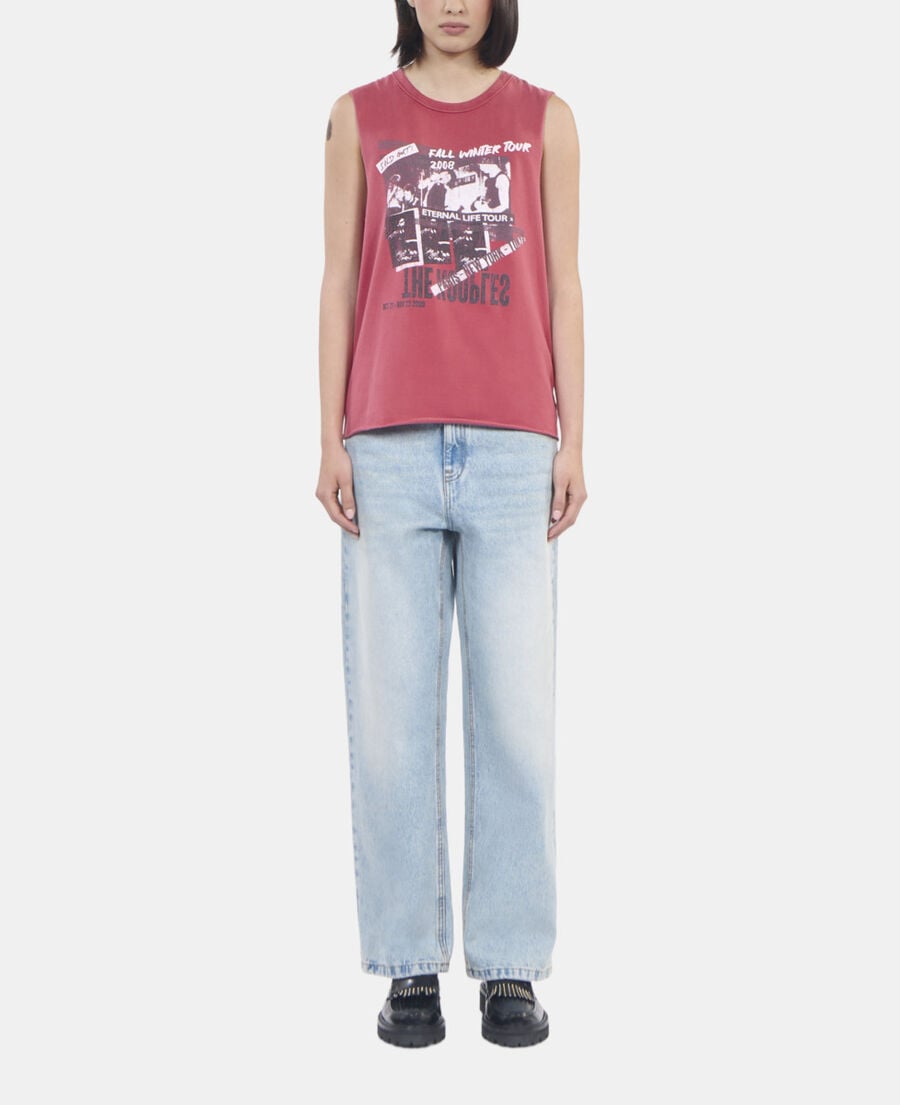 The Kooples WOMEN RUBIS red eternal life tour serigraphy tank top