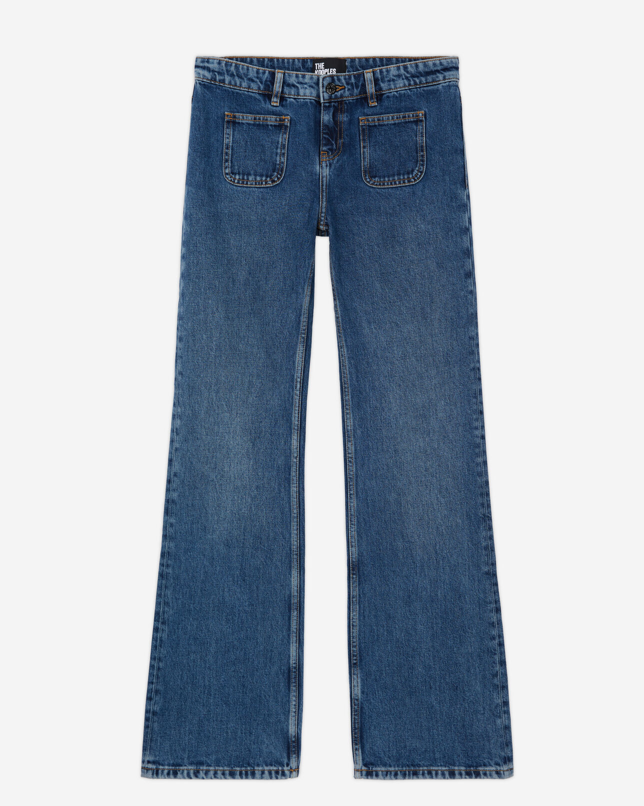 The Kooples WOMEN BLUE DENIM blue flare jeans