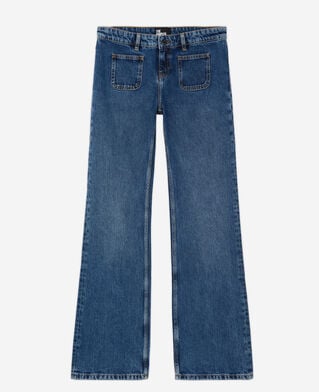 The Kooples MUJER BLUE DENIM vaqueros acampanados azules