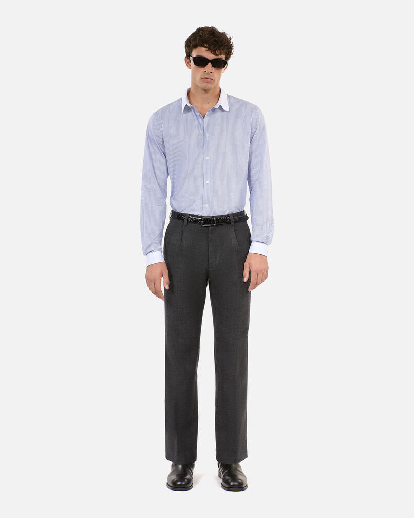 The Kooples MEN BLACK GREY grey cotton and wool suit trousers
